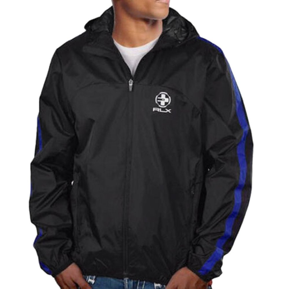 NEW $189 Ralph Lauren RLX Windbreaker Jacket! Black Lightweight Athletic Shell